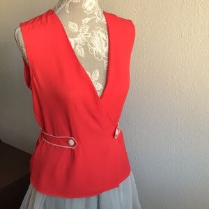 Rag and Bone sleeveless blouse Tabitha in Fire red NWT XS